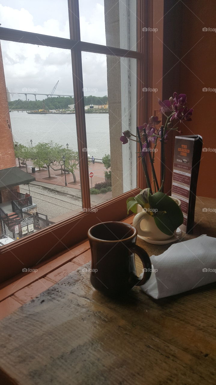 Morning coffee on the Savannah River