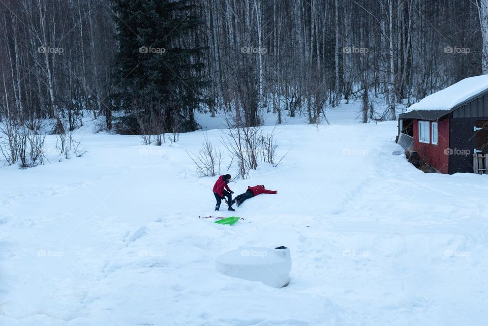 Having fun in the snow 