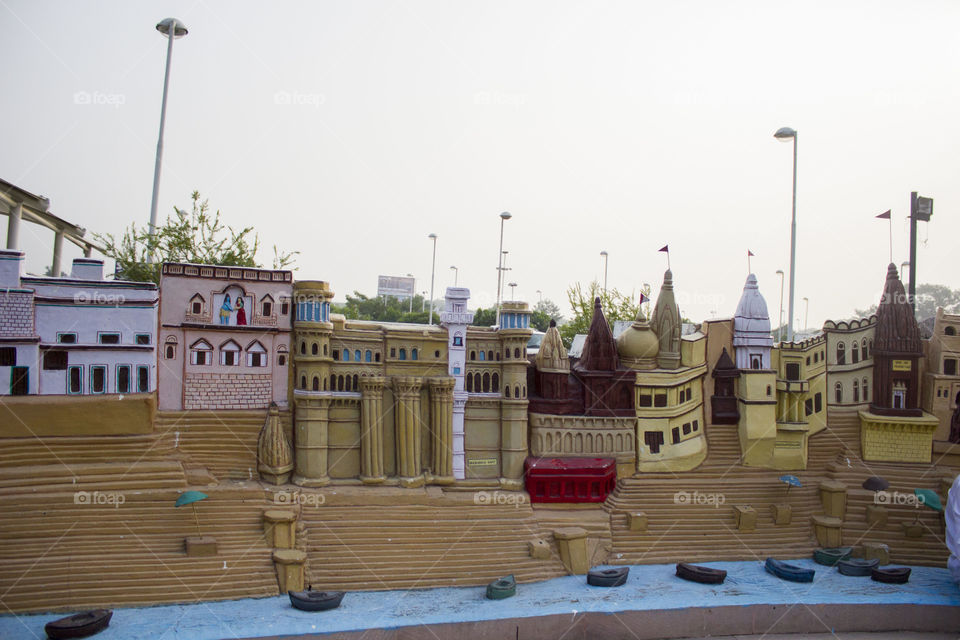 temple model of whole Varanasi near Varanasi airport