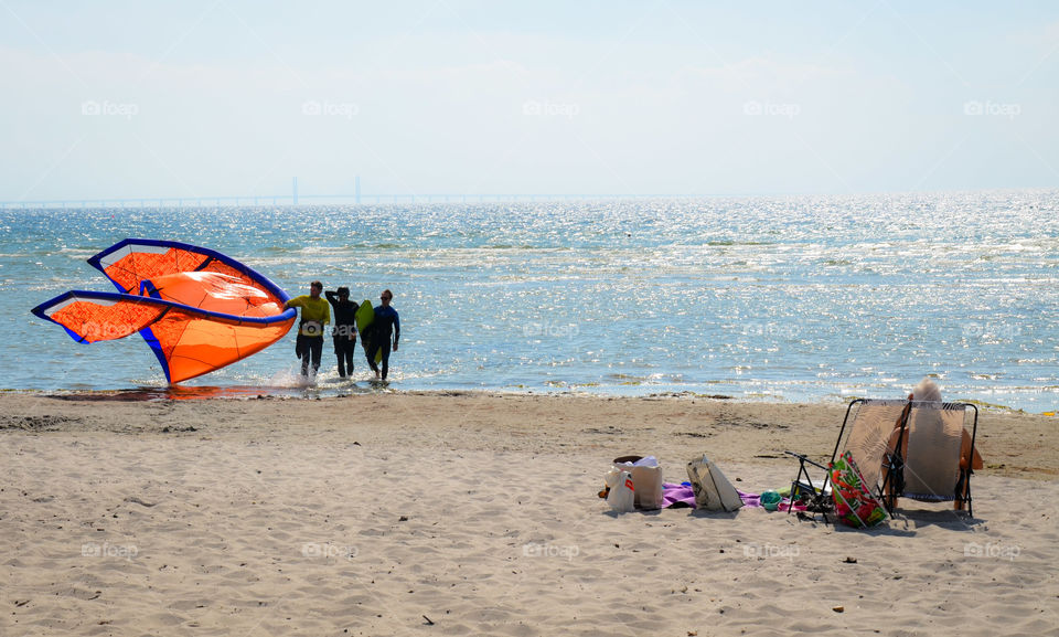 beach activities in contrast