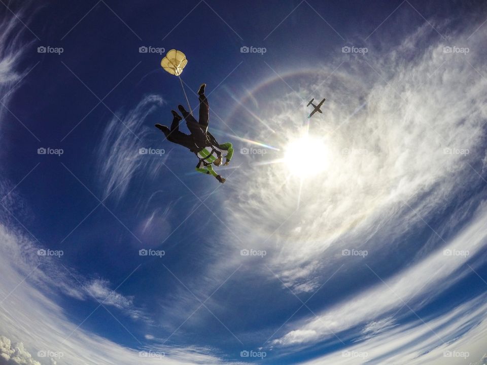 Skydiving at summer