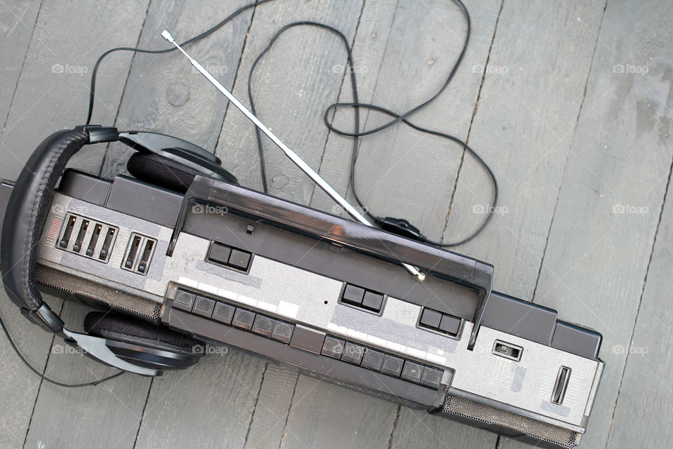 Retro, vintage, vintage items, tape recorder, cassette, audio, audocassettes, music, melody, music, player, musical plates, international de ...