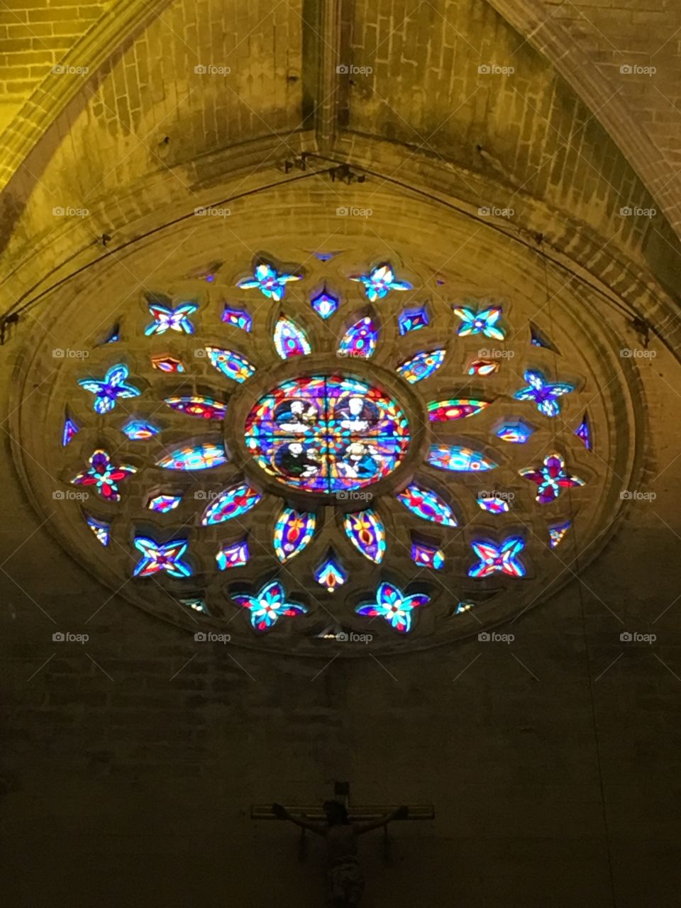 Stained glass in a church in Spain 