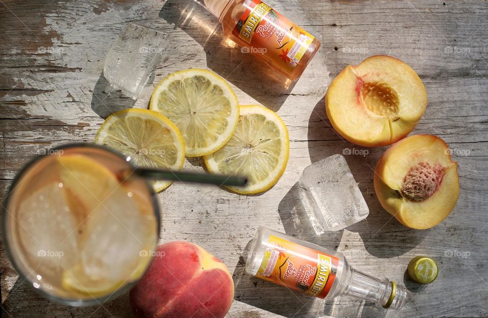 Summertime drinks: peach lemonade.