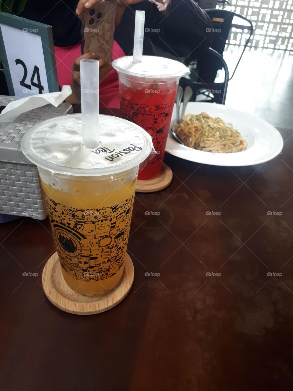 iftar dish with lemon and cherry juice