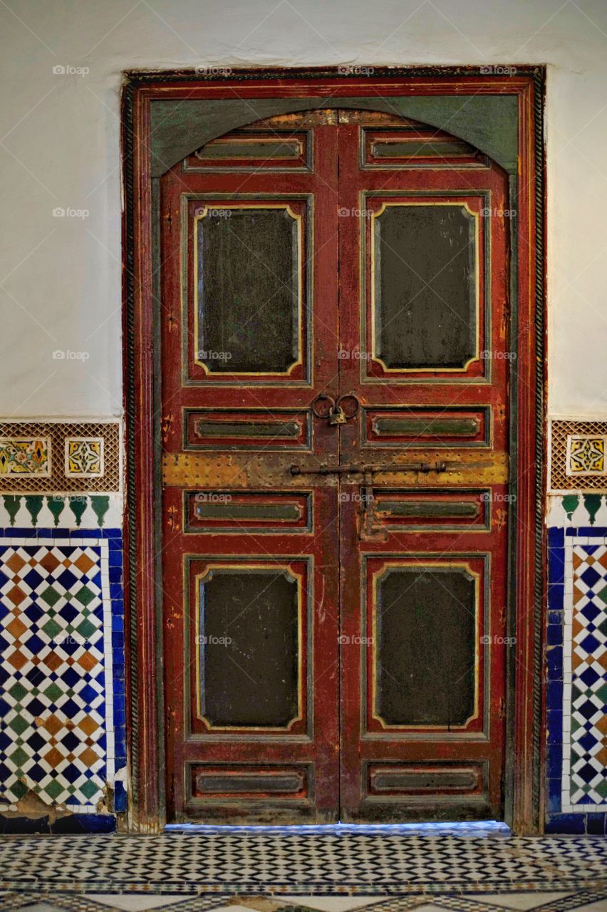 Moroccan magic. Coloured door art