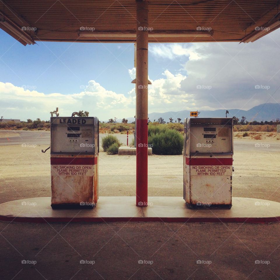 Desert gas station . California 