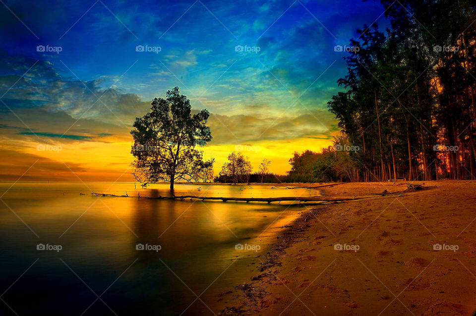 sunset at tanjung beach