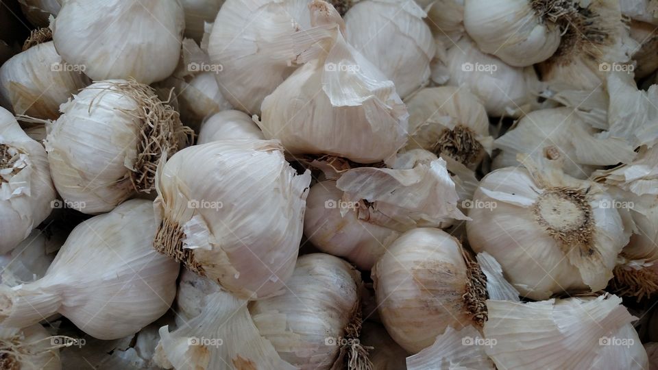 Market garlic.