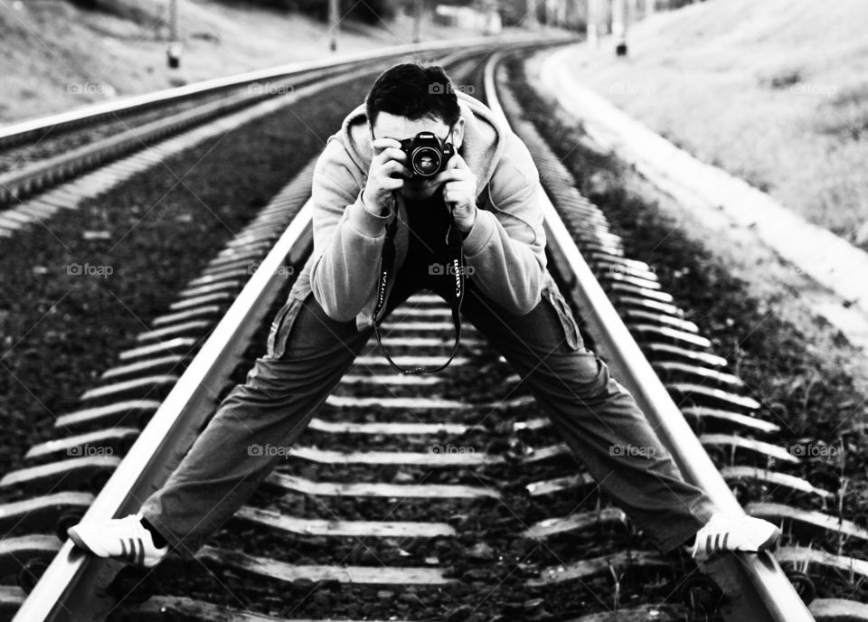 Photographer on the railway 