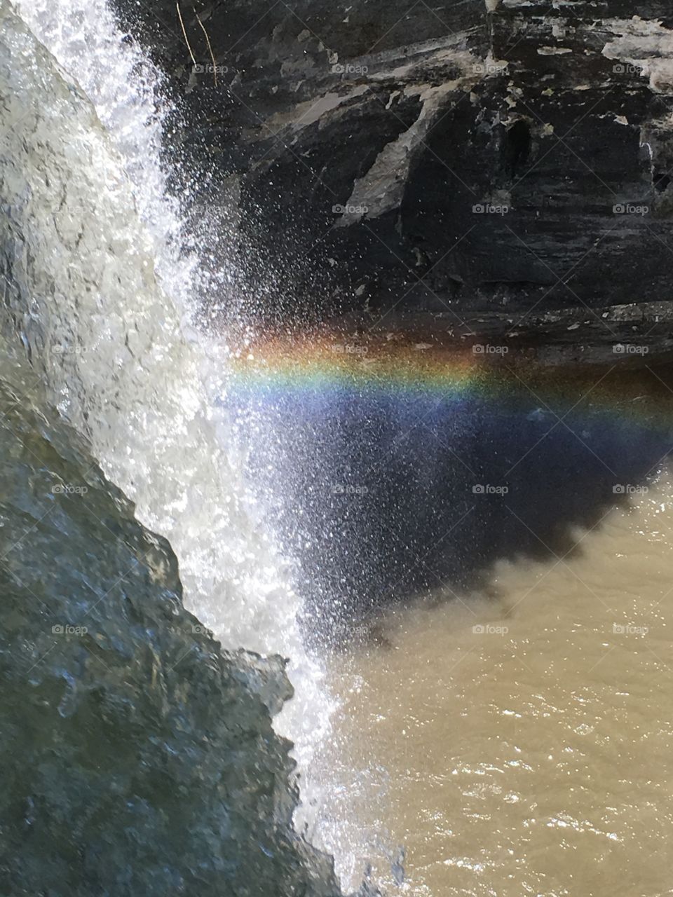 Rainbow waterfall. 
