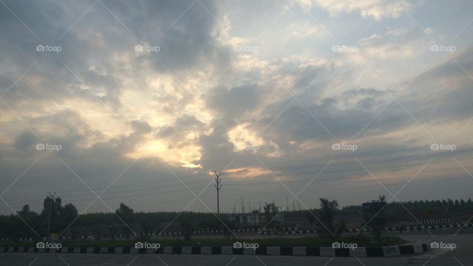 lovely sky with natural clouds