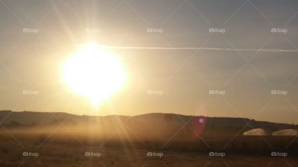 Sunrise over field