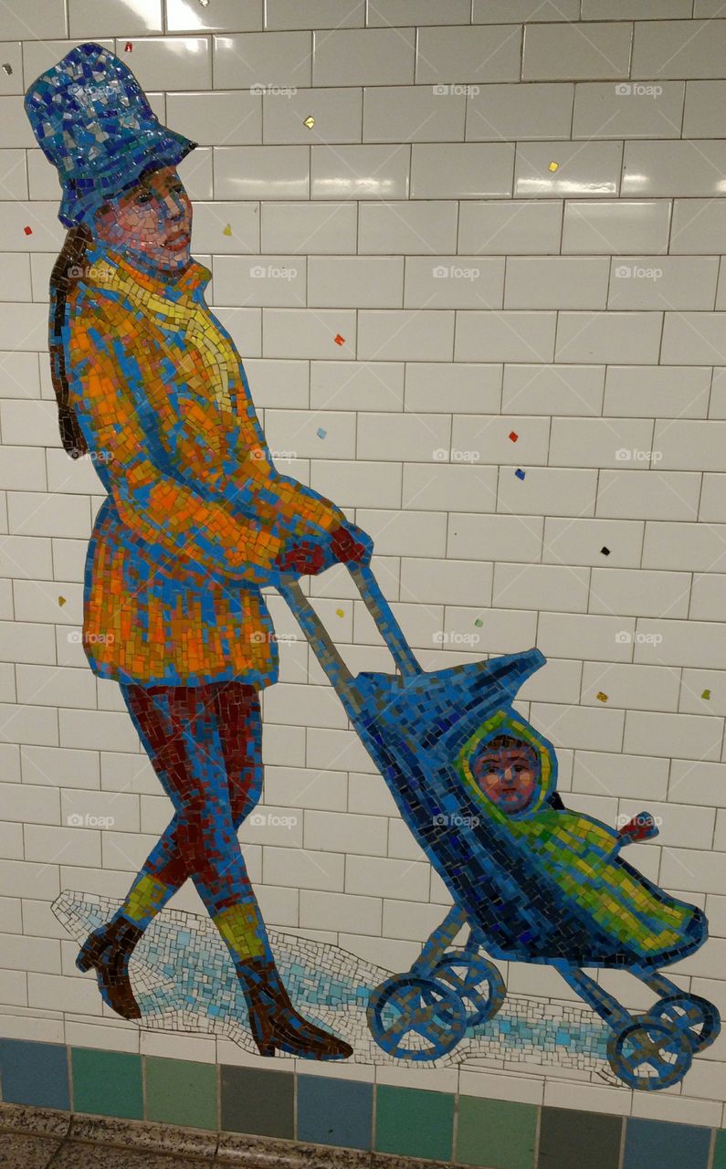 Mosaic Artwork at NYC Subway station
