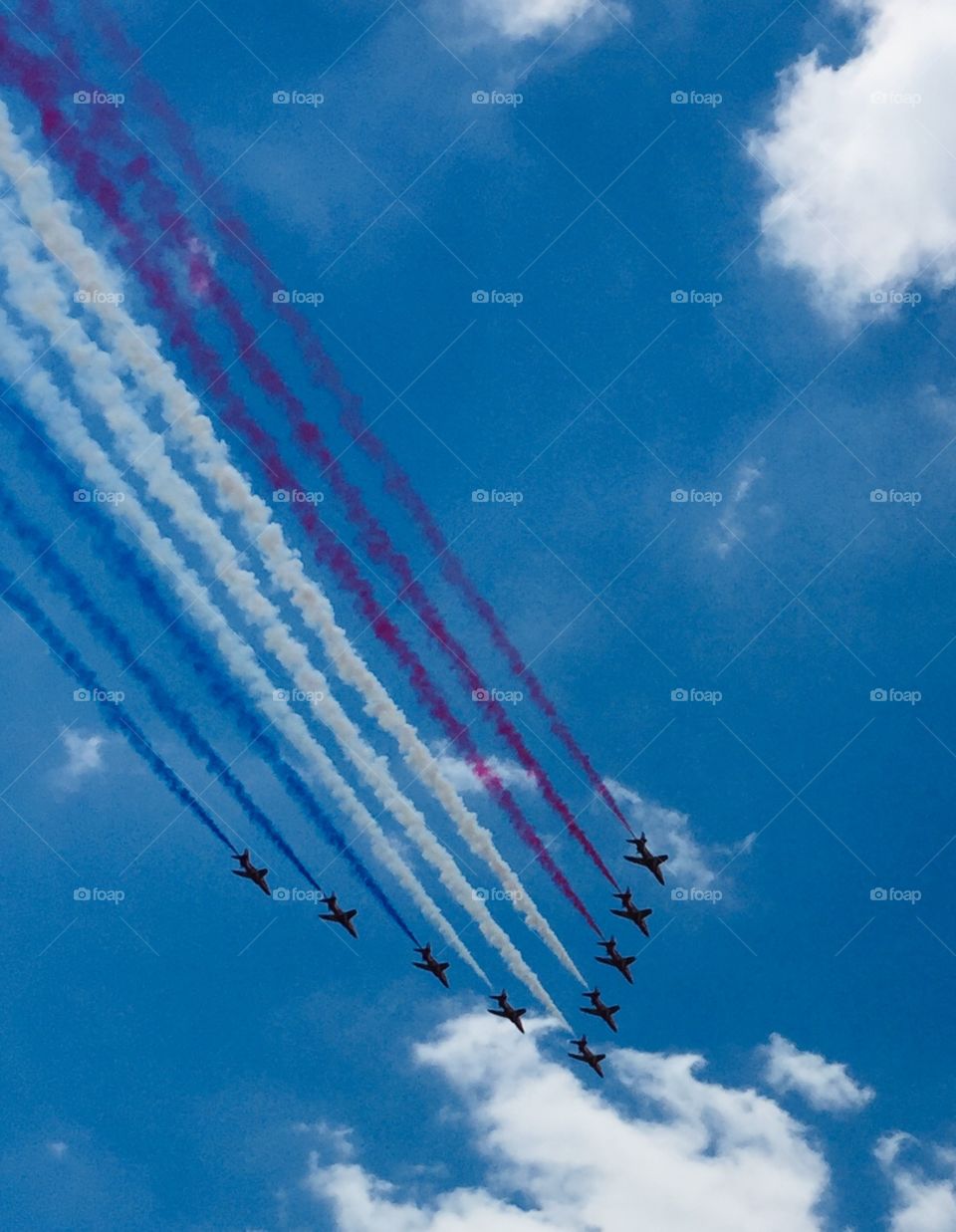Red arrows planes in the sky