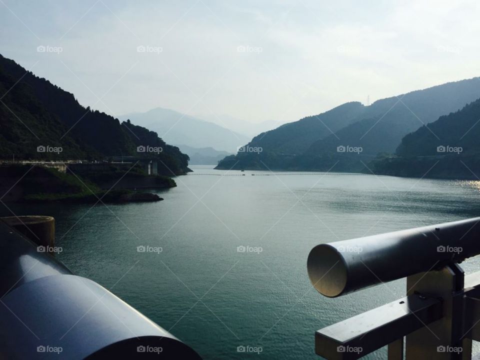 wonderful Dam with mountain