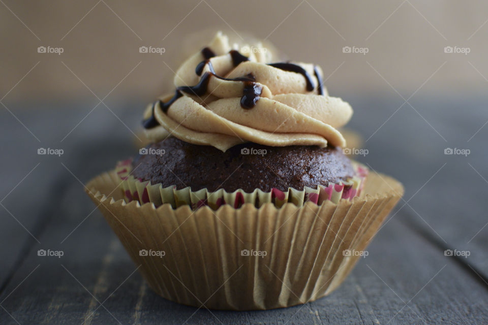 Close-up of chocolate cupcake