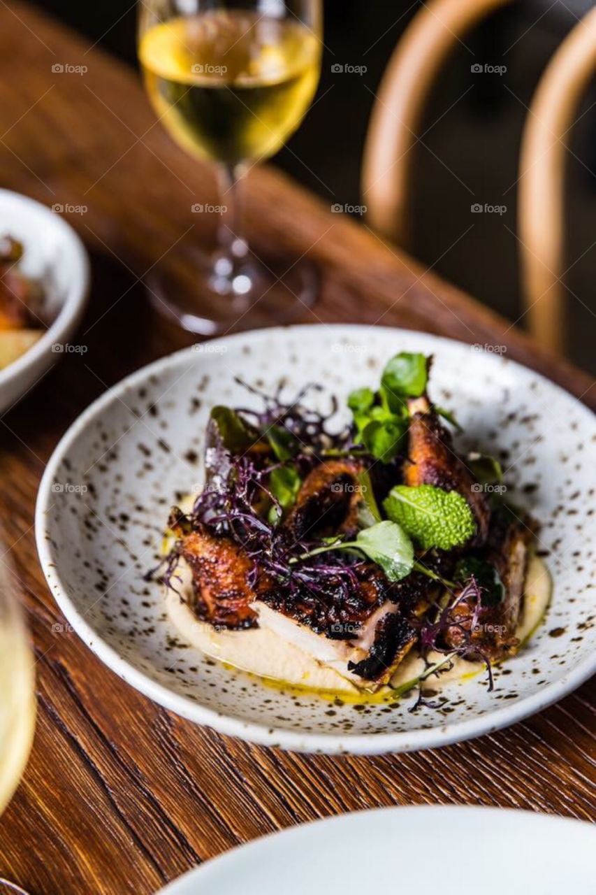 Food in the plate on table