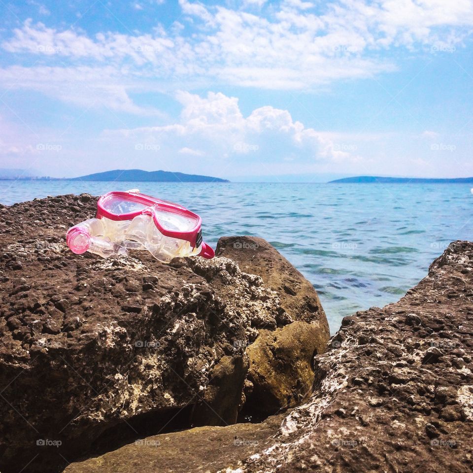 Pink snorkelling  gear 