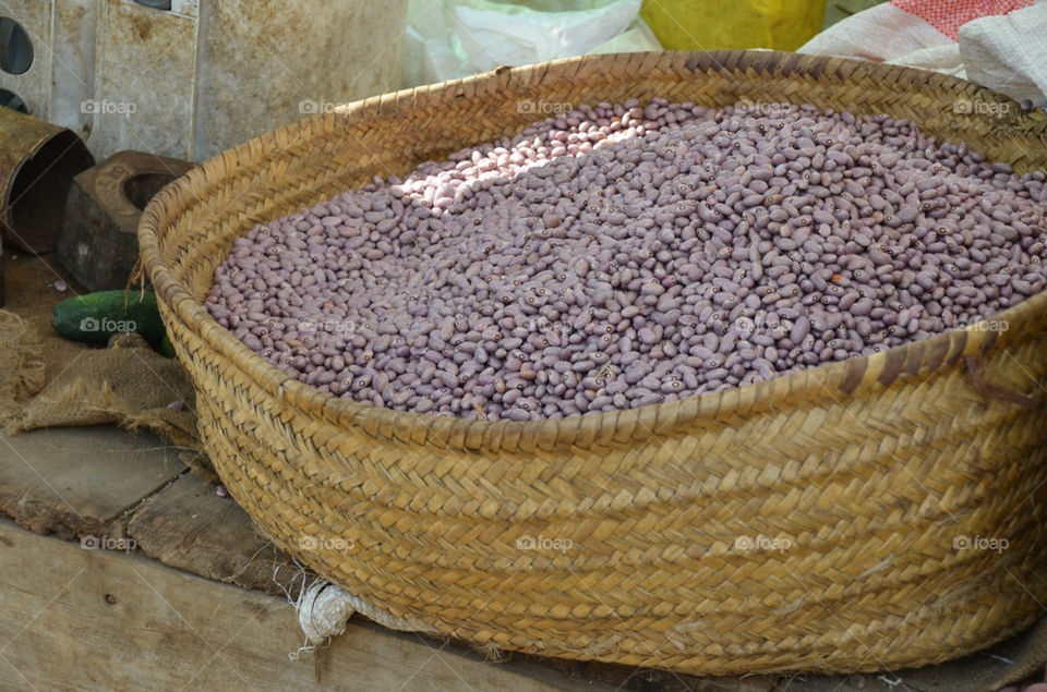 brown basket market beans by katago