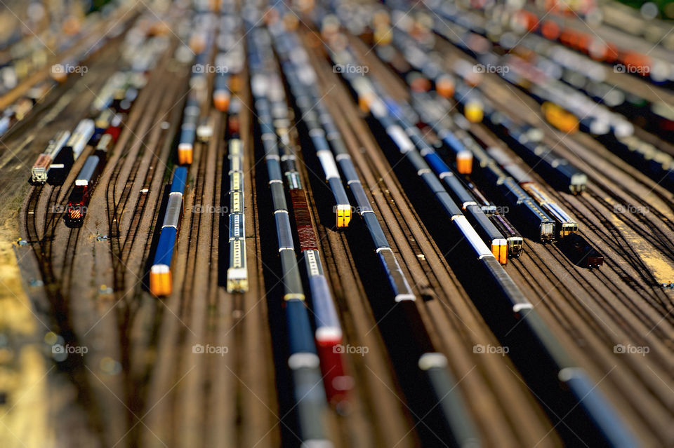 Aerial view of a train yard in Chicago