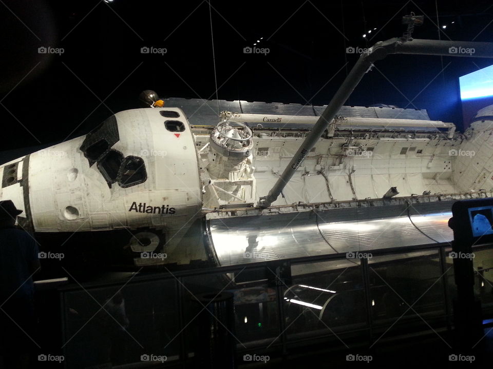 This is the actual  space shuttle atlantis showing the inner working of the craft. Nasa Kennedy Space Center