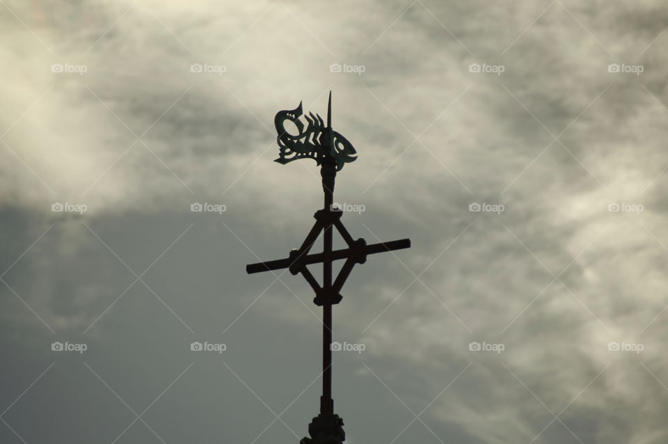 cross on the top of the sky