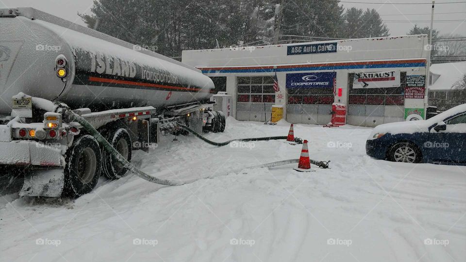 winter gas station delivery