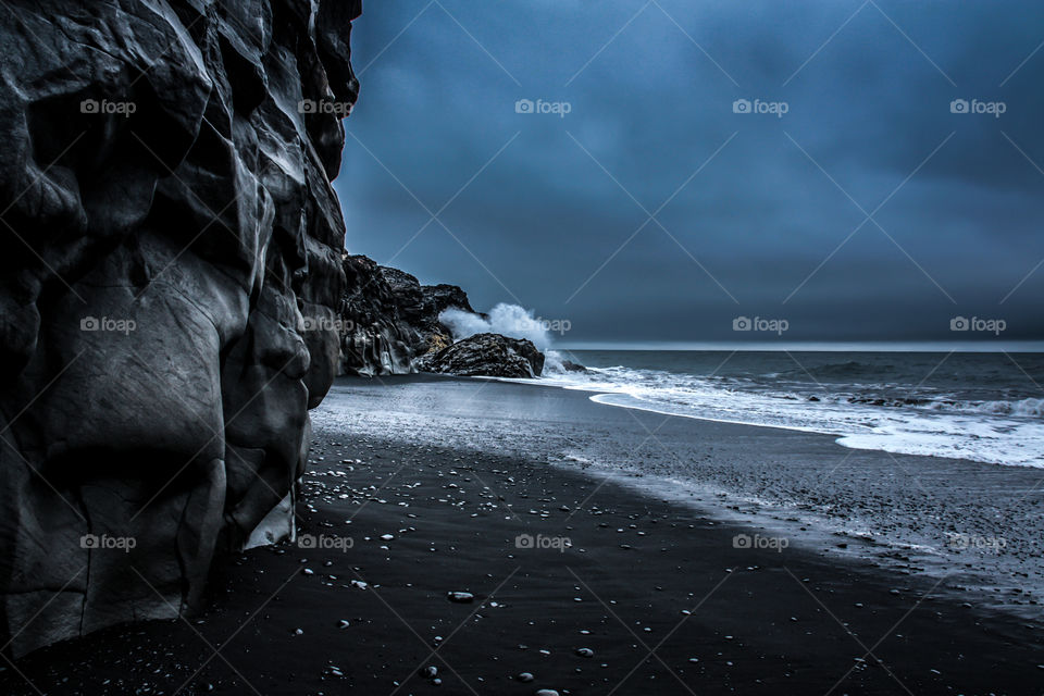 Black beach in the south of Iceland