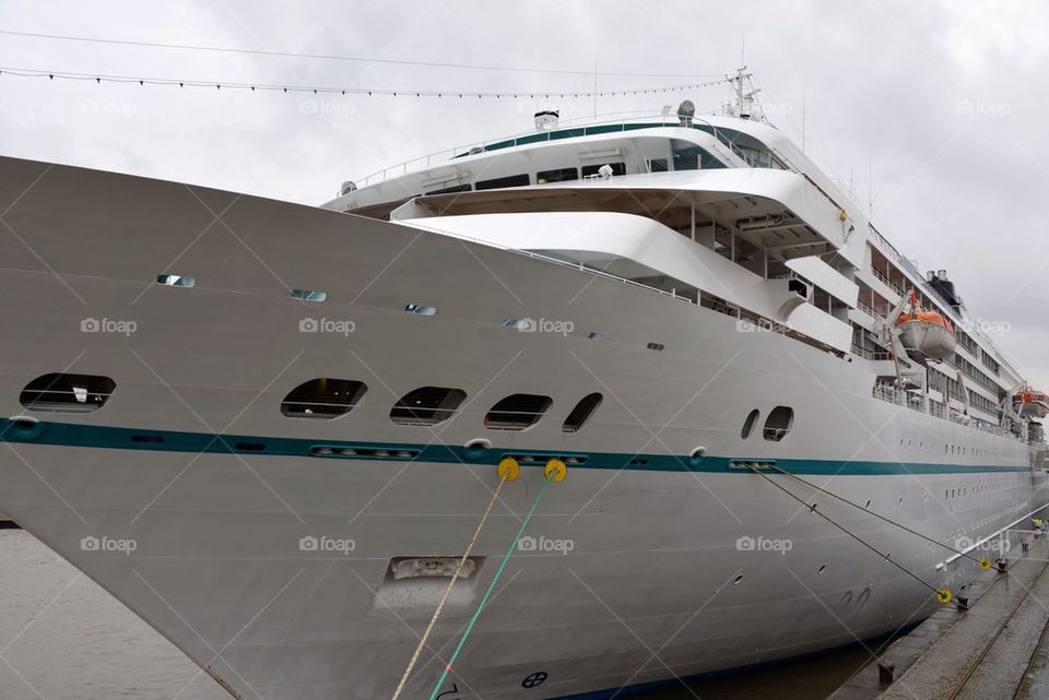 Cruise ship at the port of Antwerp