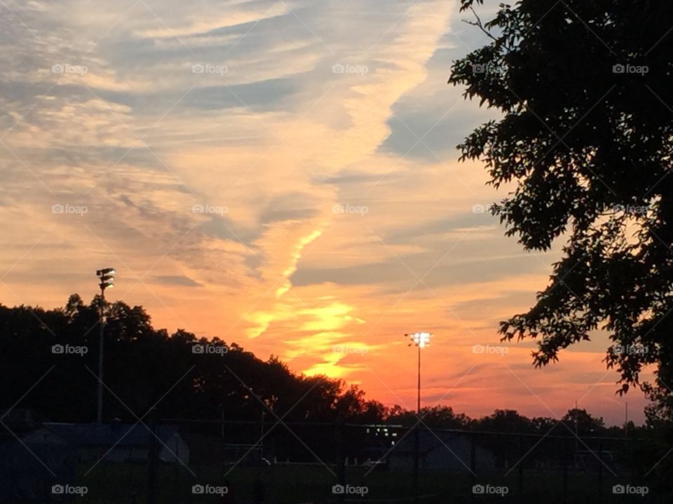 Sunset over Pittsford Sutherland High School 
Pittsford NY