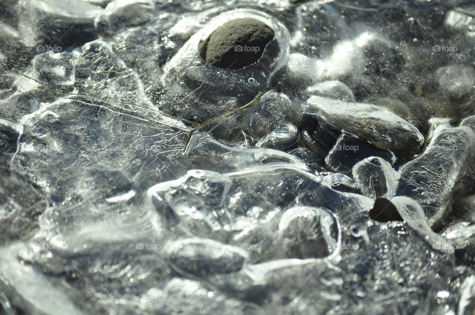 Closeup of river ice