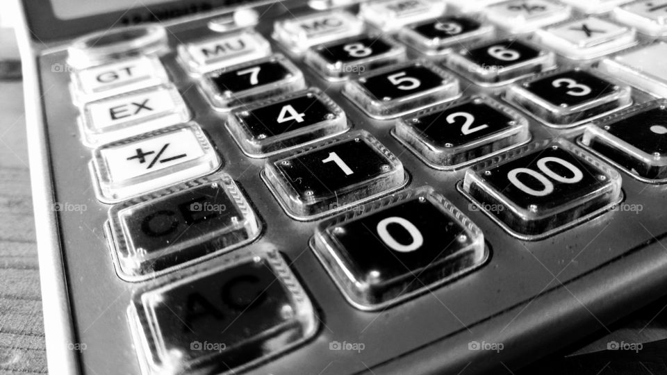 Calculadora, teclas., números.