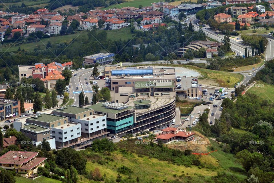 top view of an old city