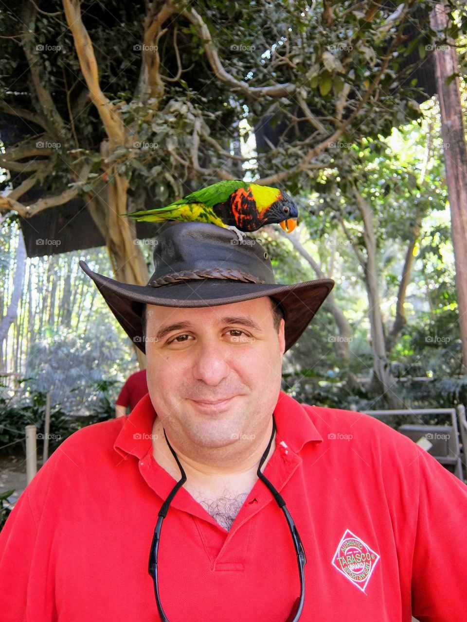 Bird on his head