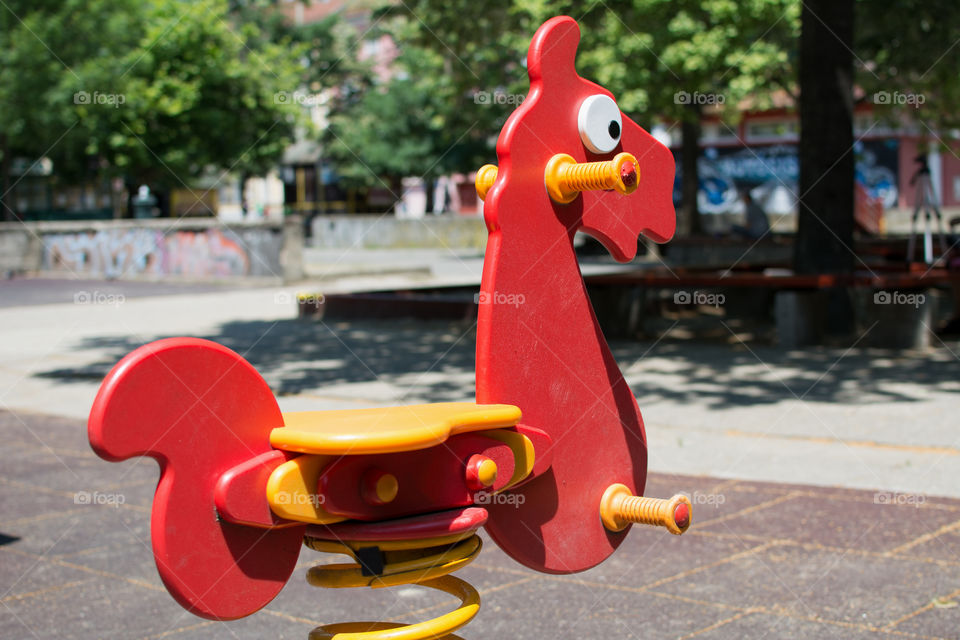 plastic toy for kids in a city park