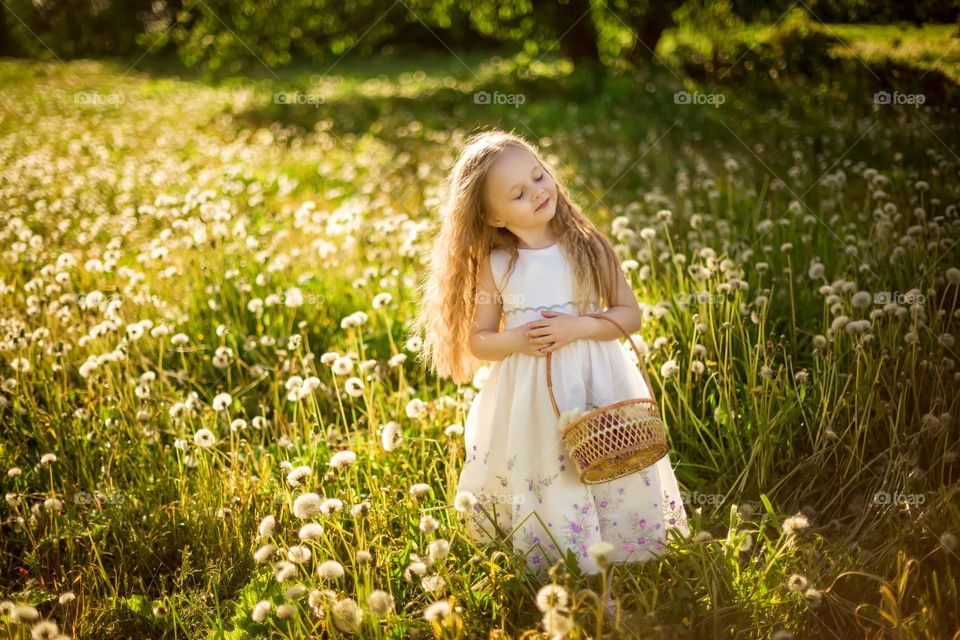 girl in dandelions