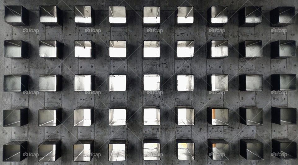 Metal wall ⬛ Squares⬜ Geometry⬛