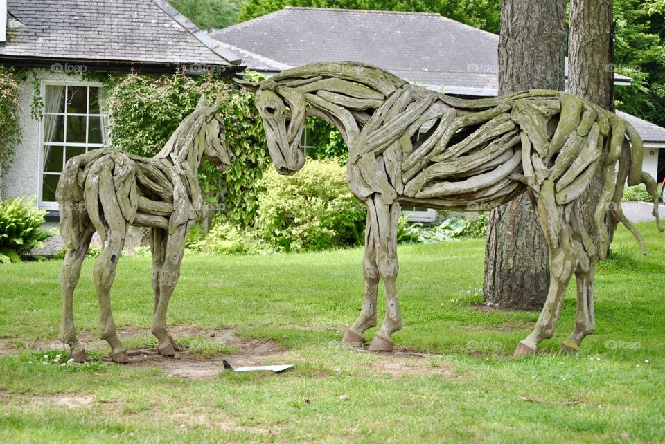 Driftwood horses