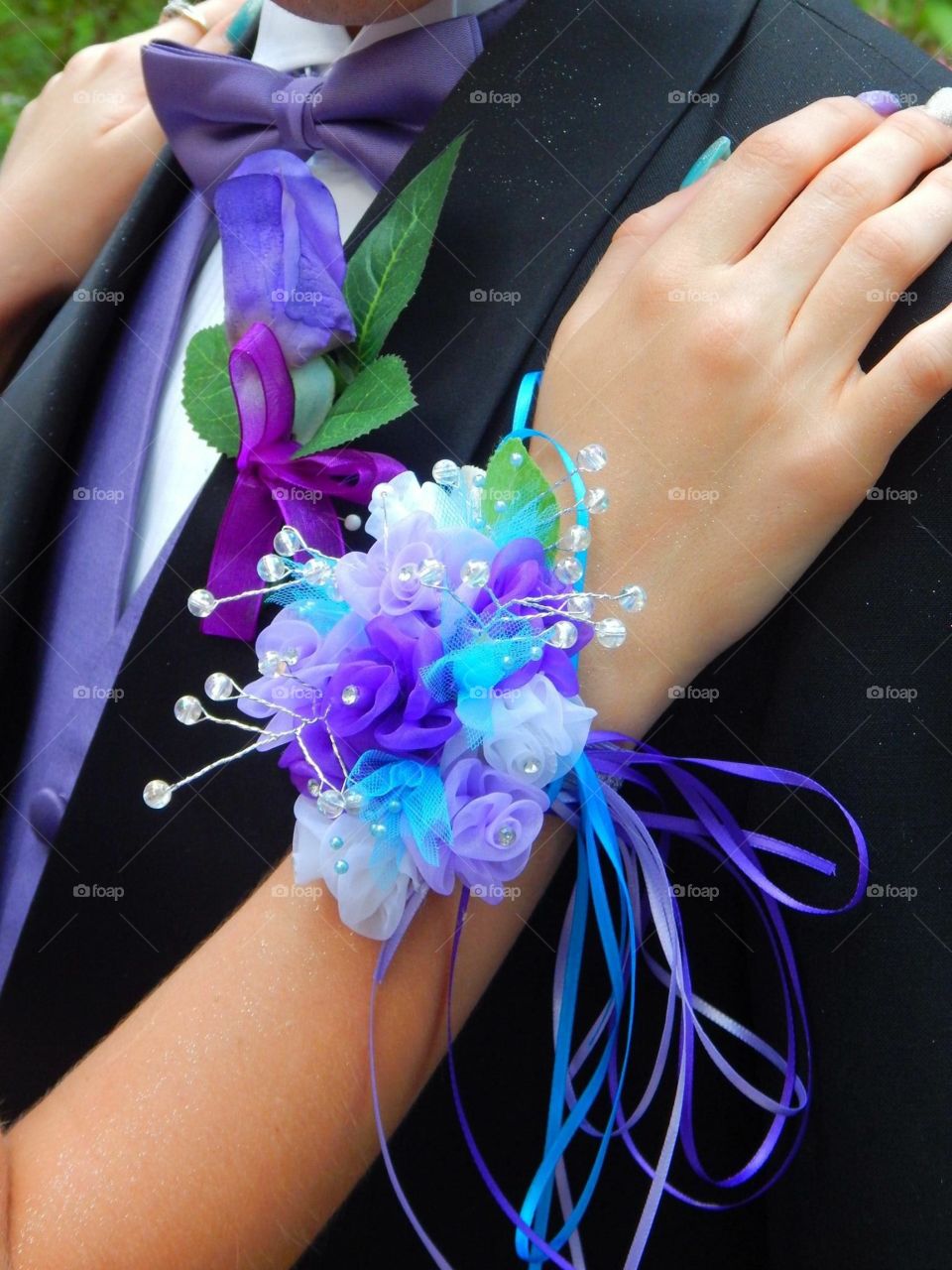 Corsage and  boutineer.  