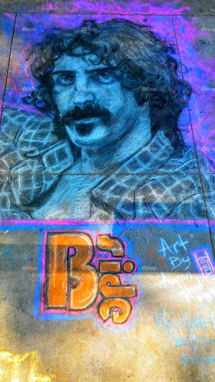 chalk art on the corner of 15th and S Street in Sacramento California