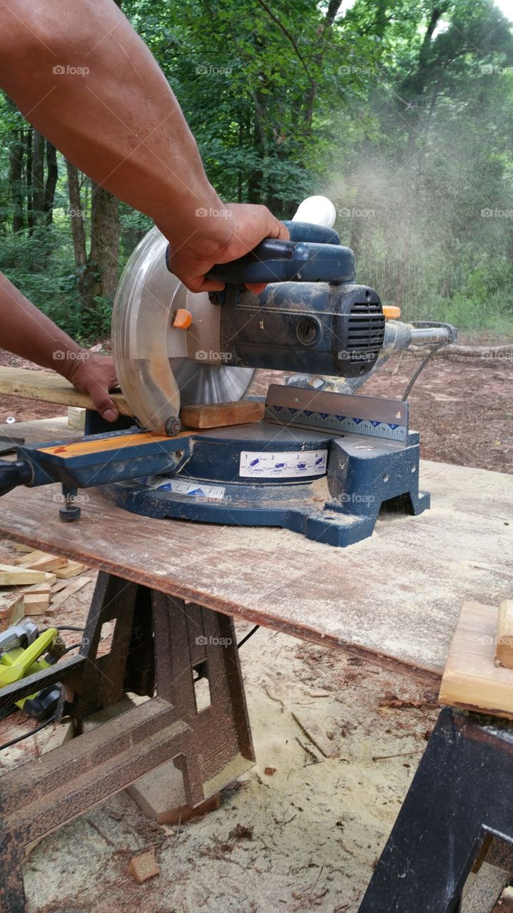 cutting wood. cotting wood