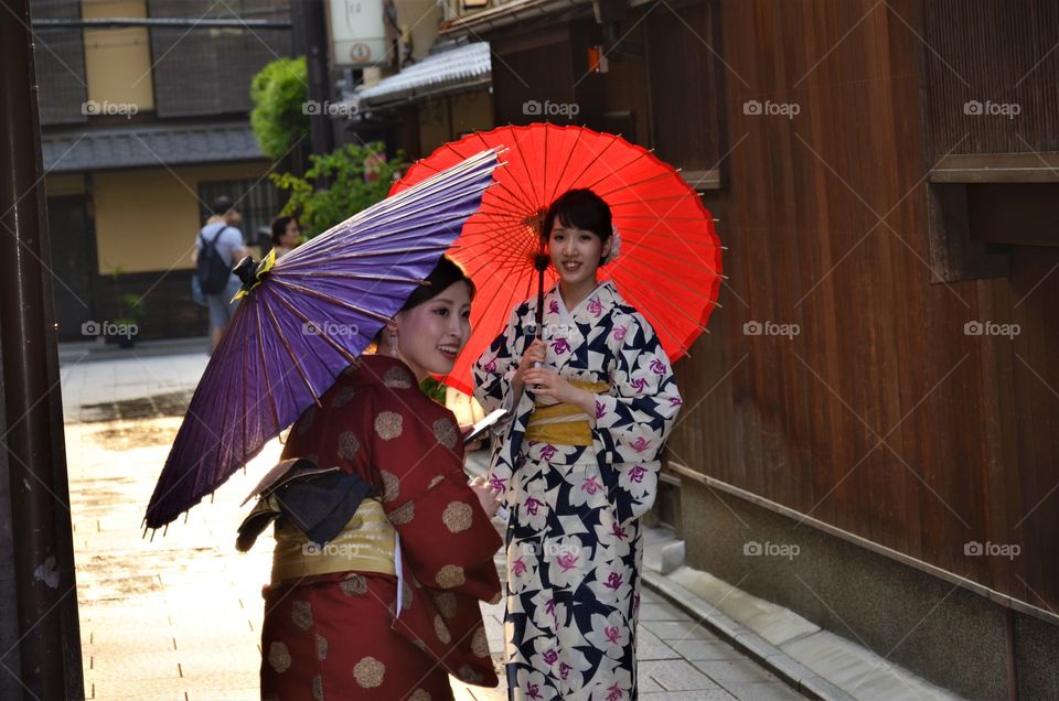 Japanese culture, streets of Kyoto, Japan