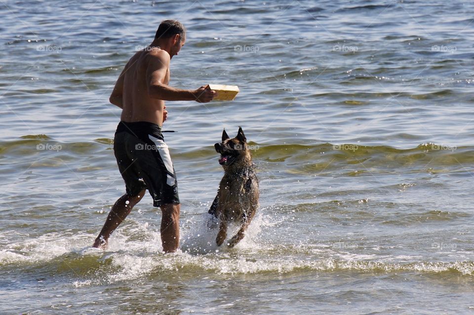Playing in the water