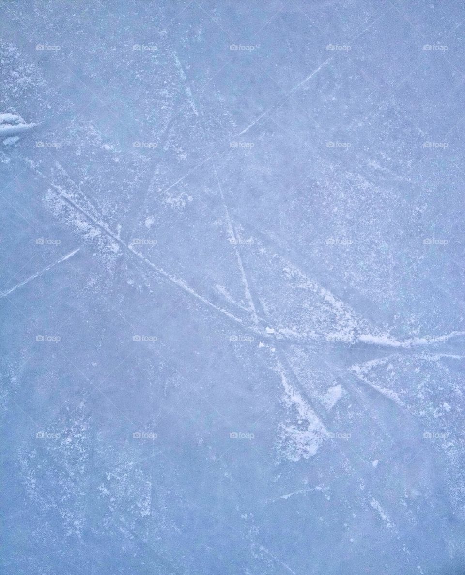 Scratches on surface of ice