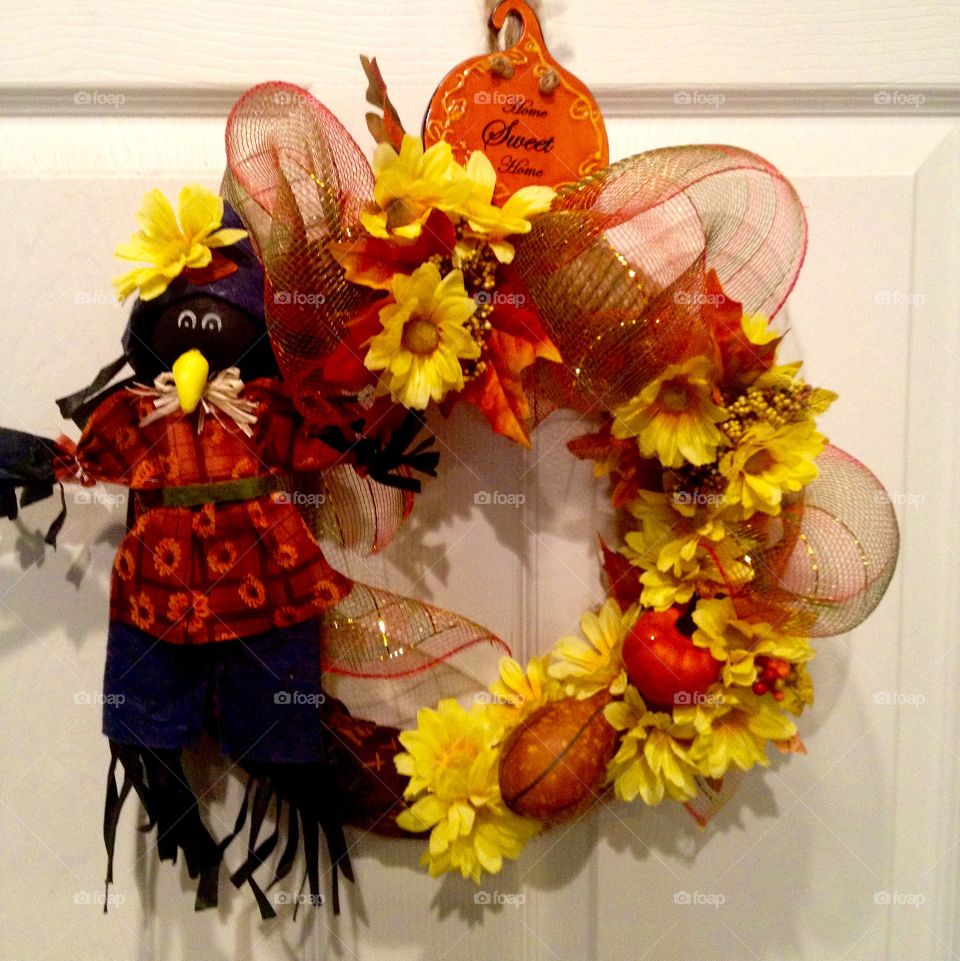 Fall wreath. Fall Thanksgiving wreath