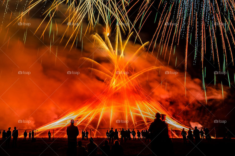 Fireworks during night