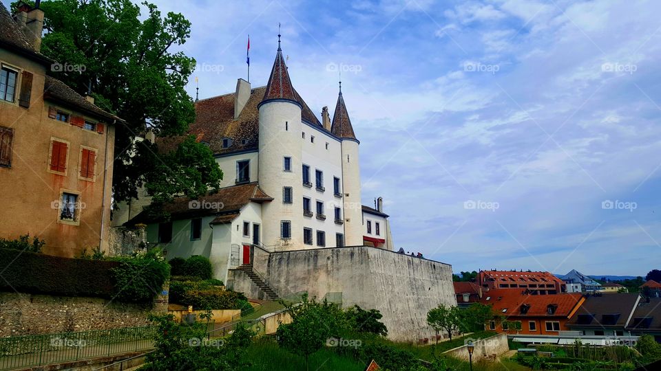 le Château de Nyon. Beautiful castle in Nyon, Switzerland with beautiful views of Lake Geneva