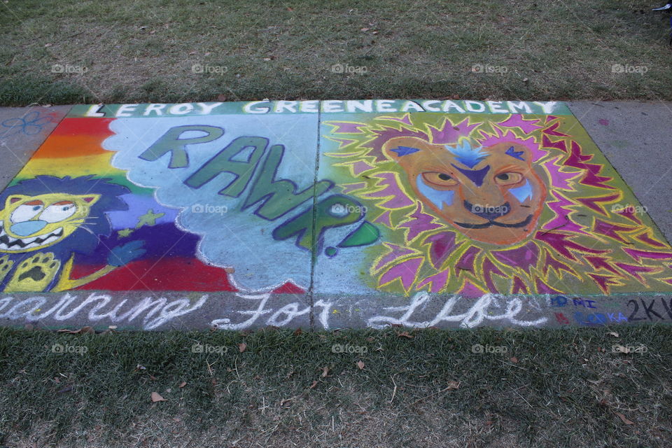 chalk art rawr