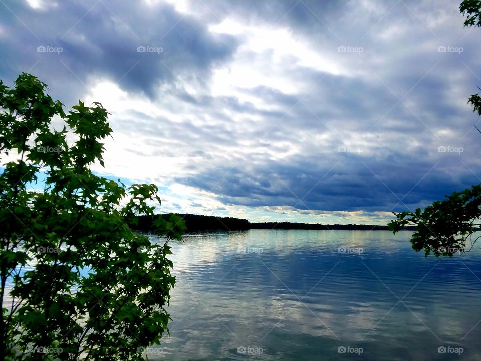 overcast day on the lake.